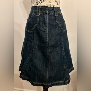 RW&CO. Blue Midi A-Line Cargo Skirt for Work